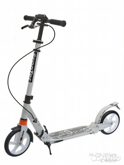 Самокат с ручным тормозом, 2 амортизатора