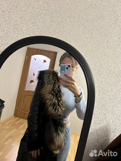 Дубленка с чернобуркой