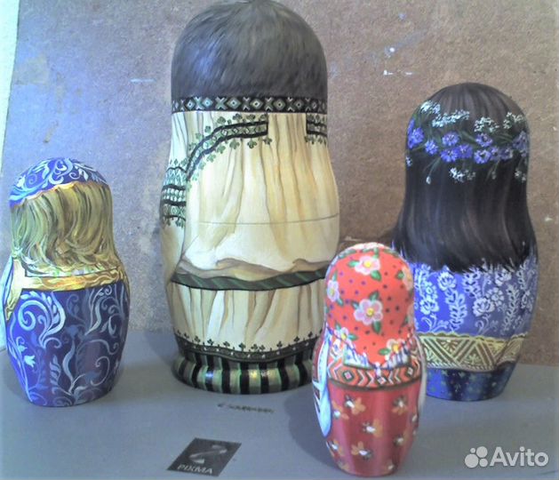 Портретная матрёшка по фото, портреты на матрешках