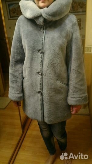 Мутоновая шуба, размер М(46), рост 170, торг умест