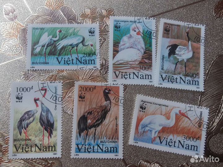 Почтовые марки серии Птицы, Вьетнам, 1991г