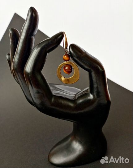 Серьги Тигровый глаз Этника Античная бронза