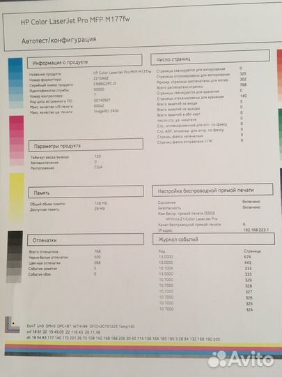 Мфу HP LaserJet Pro M177fw принтер копир сканер
