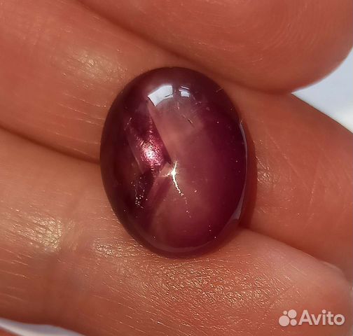 Звездчатый рубин 19,1 ct. 17*13 мм. Редкий