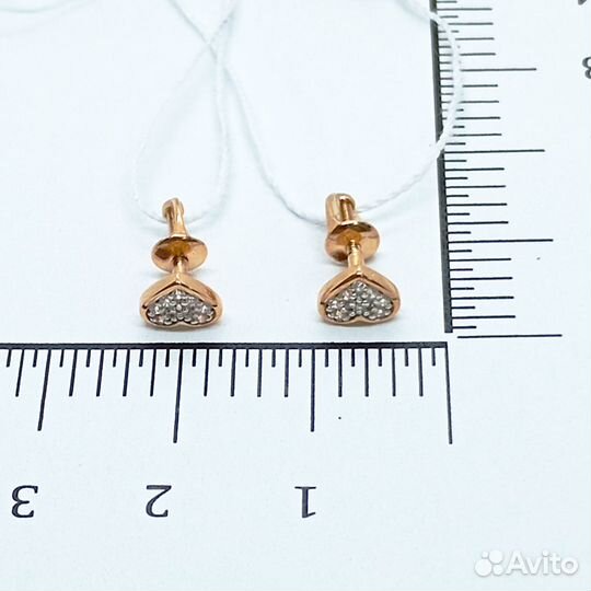 Серьги с синтетическим камнем Золото