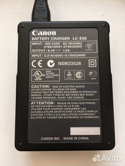 Оригинальная зарядка LC-E6E для аккумулятора Canon