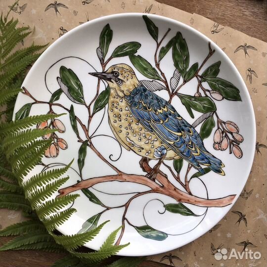 Декоративная тарелка «Дрозд»
