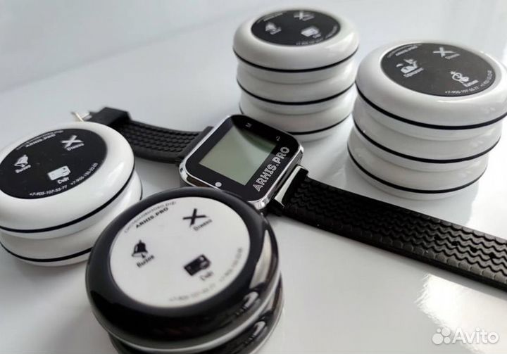 Кнопка вызова официанта в ассортименте с часами