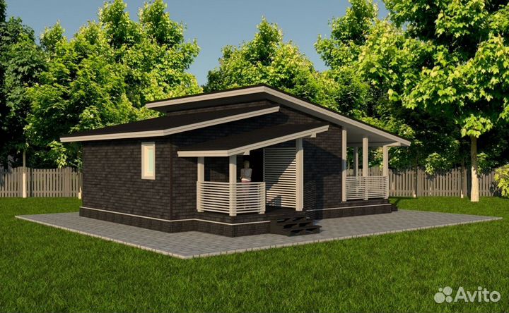 Каркасный дом под ключ 74,2 кв m