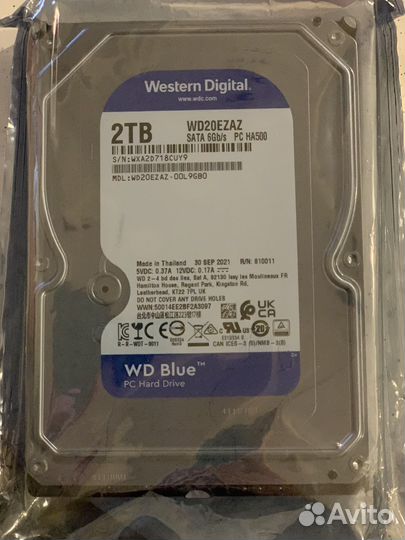 Жесткий диск WD Blue wd20ezaz, 2тб, SATA III, 3.5