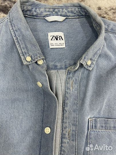 Мужская джинсовая рубашка zara