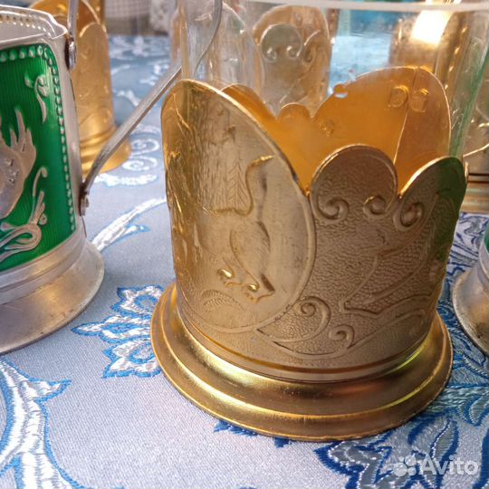 Подстаканники СССР со стаканами