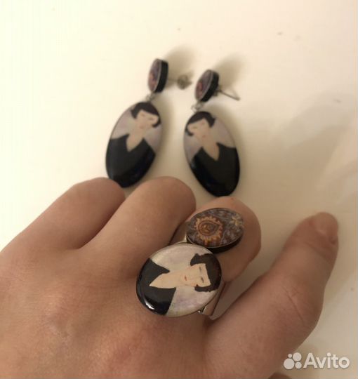 Серьги кольцо набор