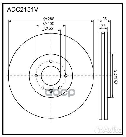 Диск тормозной перед ADC2131V allied nippon