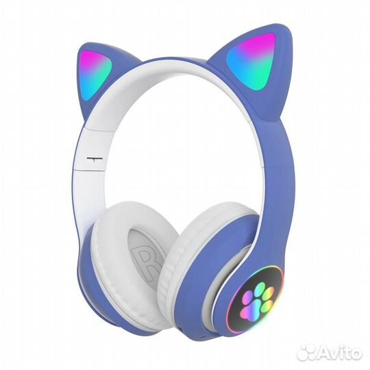Наушники с ушками headset CAT STN-28 синий