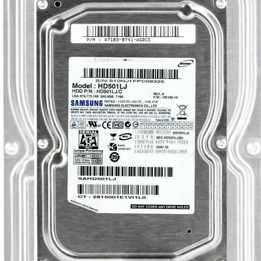 [HD501LJ] Жесткий Диск Samsung 500gb Sata2 3,5" Hdd Hd501lj