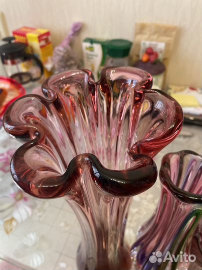 Вазы богемское гутное стекло и не только СССР