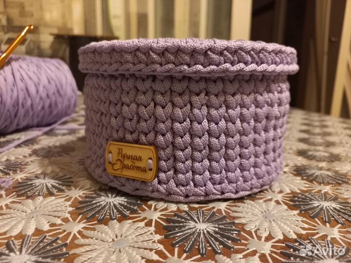 Шкатулка вязаная из шнура 