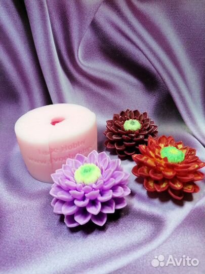 Силиконовая форма молд для мыла цветок Георгин