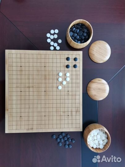 Набор для игры в Го: доска 440*470*19 мм бамбук