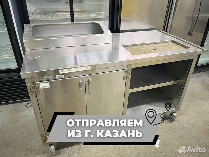 Стол ozti с саладеттой, на колесах с направляющими 1450х700