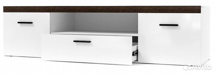 Тумба под тв белый глянец мдф