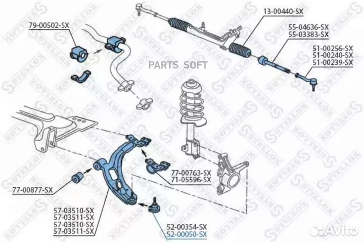 Stellox 5200050SX 52-00050-SX опора шаровая\ Fiat