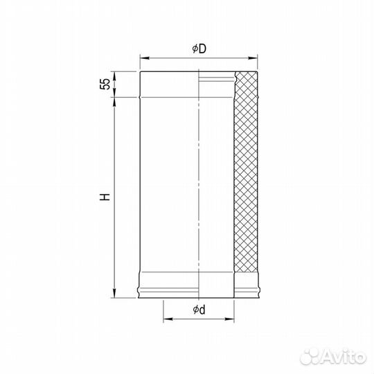 Сэндвич ferrum 0,25м (430/0,5мм + оц.) Ф100х200