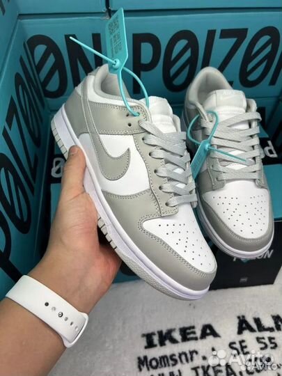 Кроссовки nike dunk low grey fog