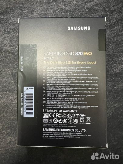 Ssd Samsung 870 evo 250gb