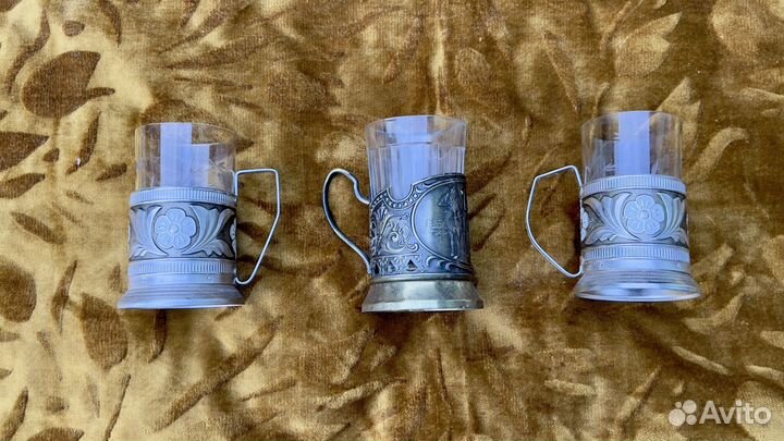 Подстаканник Три богатыря мельхиор