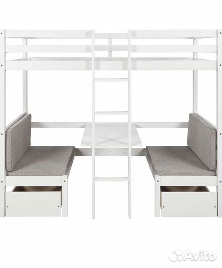 Кровать чердак со столом и спальным местом