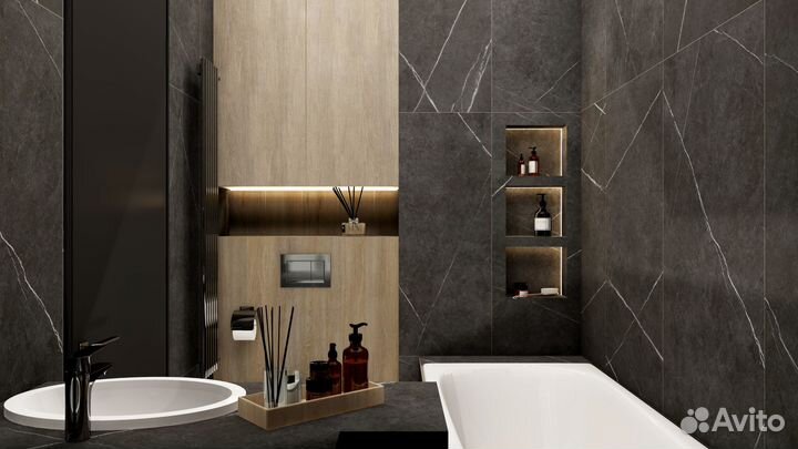 Дизайн-проект ванной комнаты / совмещенного санузл