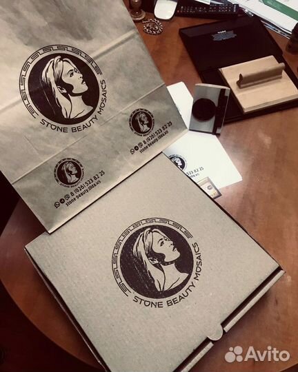 Печати и штампы для брендирования Крафт пакетов