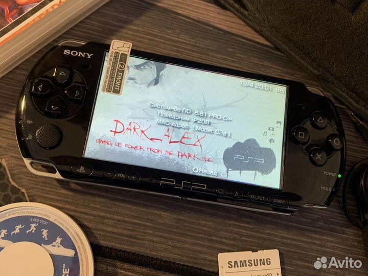 Sony PSP 3008 Piano Black 64gb 7500 игр (комплект)