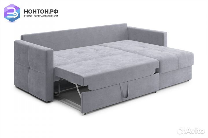 Диван угловой дельфин Вита серый