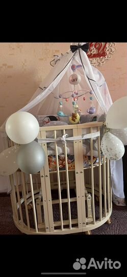 Кроватка детская трансформер, матрасы, бортики