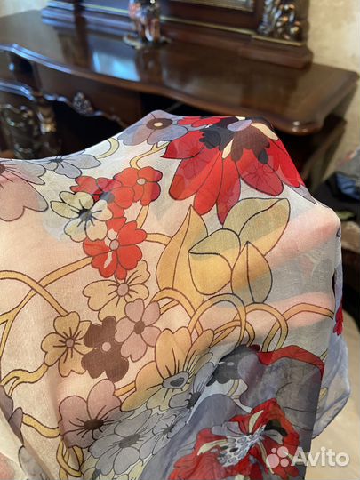 Шелковый шарф платок палантин kenzo