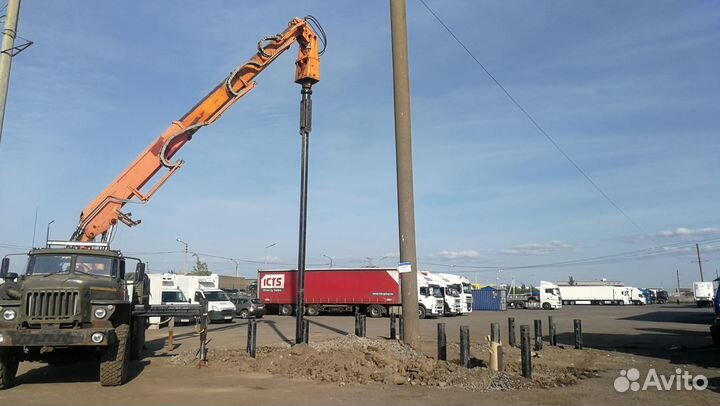 Монтаж винтовых свай. убм-85. Ямобур