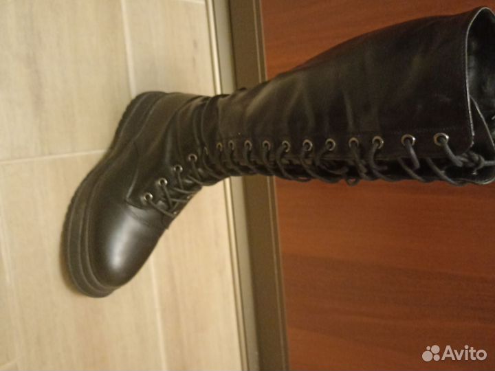 Сапоги зимние, женские, кожаные