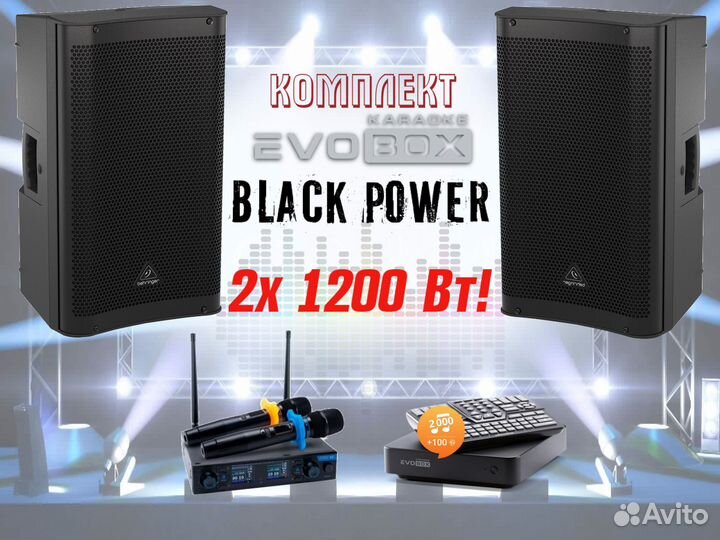 Караоке система с комплектом EVO black power