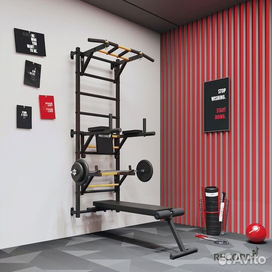 Шведская стенка Рекорд Х4 без опоры на пол