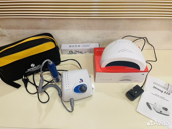 Машинка для маникюра и педикюра+лампа