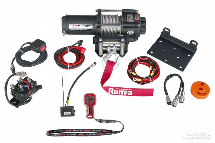 Лебёдка электрическая 12V Runva 3500A lbs 1588 кг