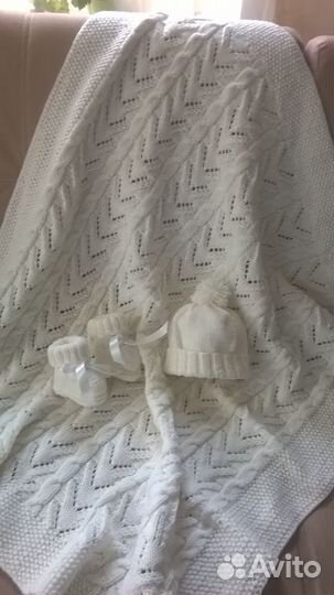 Плед детский вязаный ручная работа