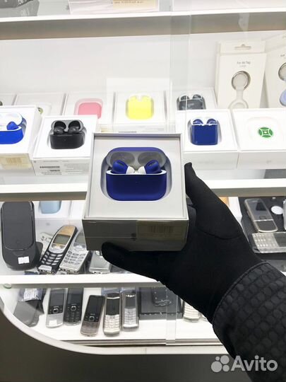 AirPods Pro синий, новый кастомный
