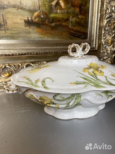 Антикварная супница, легюмница Лимож