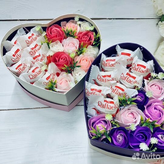 Большой набор с мыльными розами и Раффаэлло