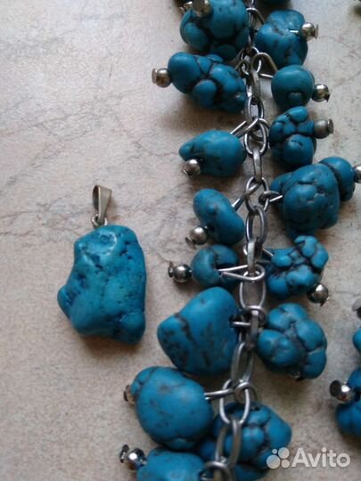 Бусы коралл,бирюза