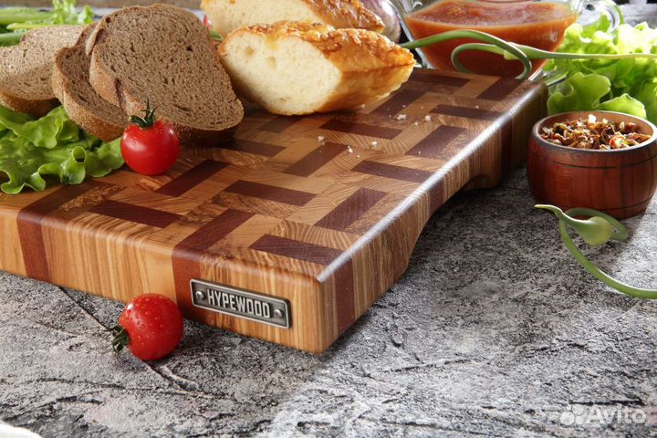 Доска торцевая разделочная ясень, сапеле